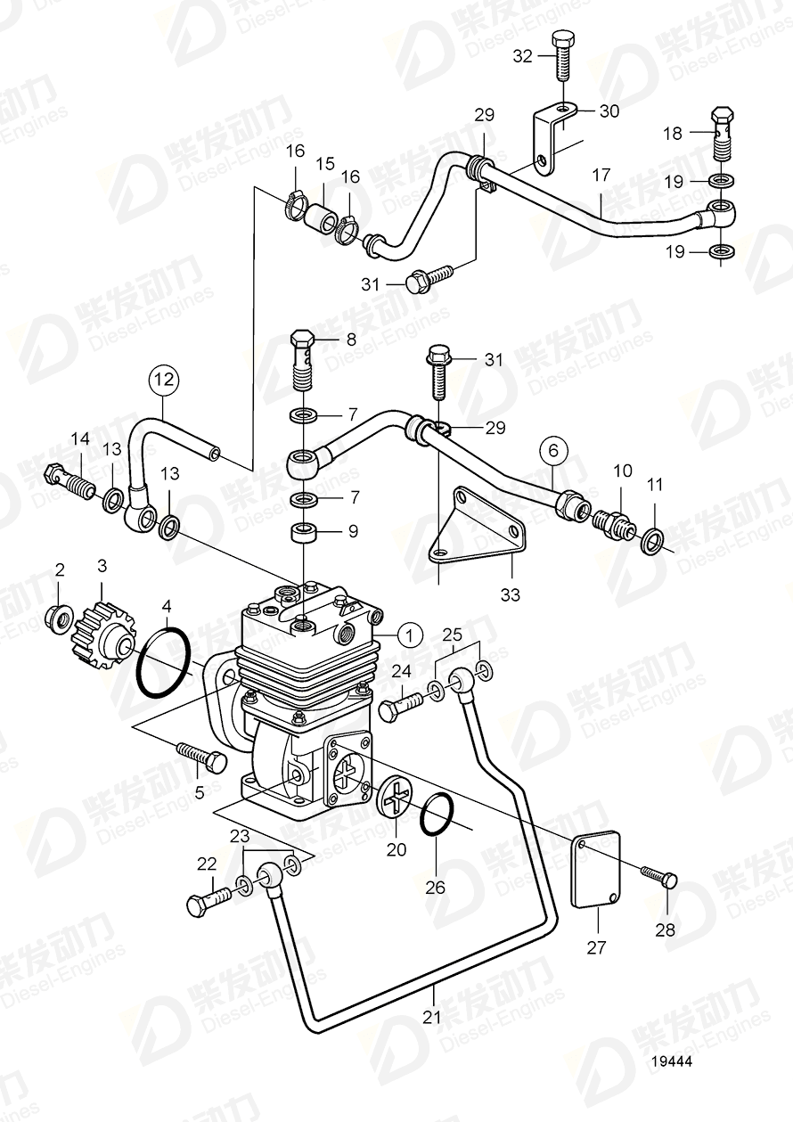 volvo penta Bracket 20513665 Drawing